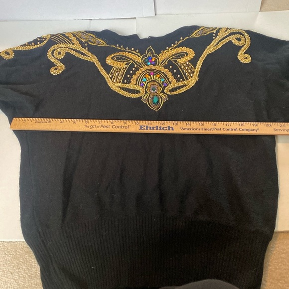 Vintage 1990s Jane Ashley Lambswool/Angora/Nylon Embellished Sweater - Picture 4 of 7